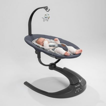 Lionelo - RINA Baby Swing with Melody, 4xAA, Grey Concrete + Remote Control