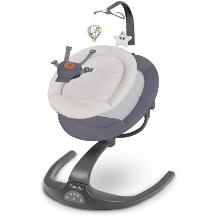Lionelo - RINA Baby Swing with Melody, 4xAA, Grey Concrete + Remote Control