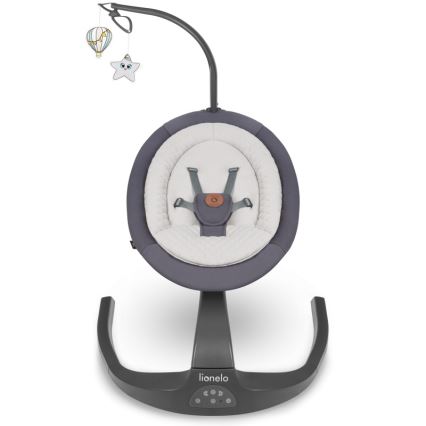 Lionelo - RINA Baby Swing with Melody, 4xAA, Grey Concrete + Remote Control