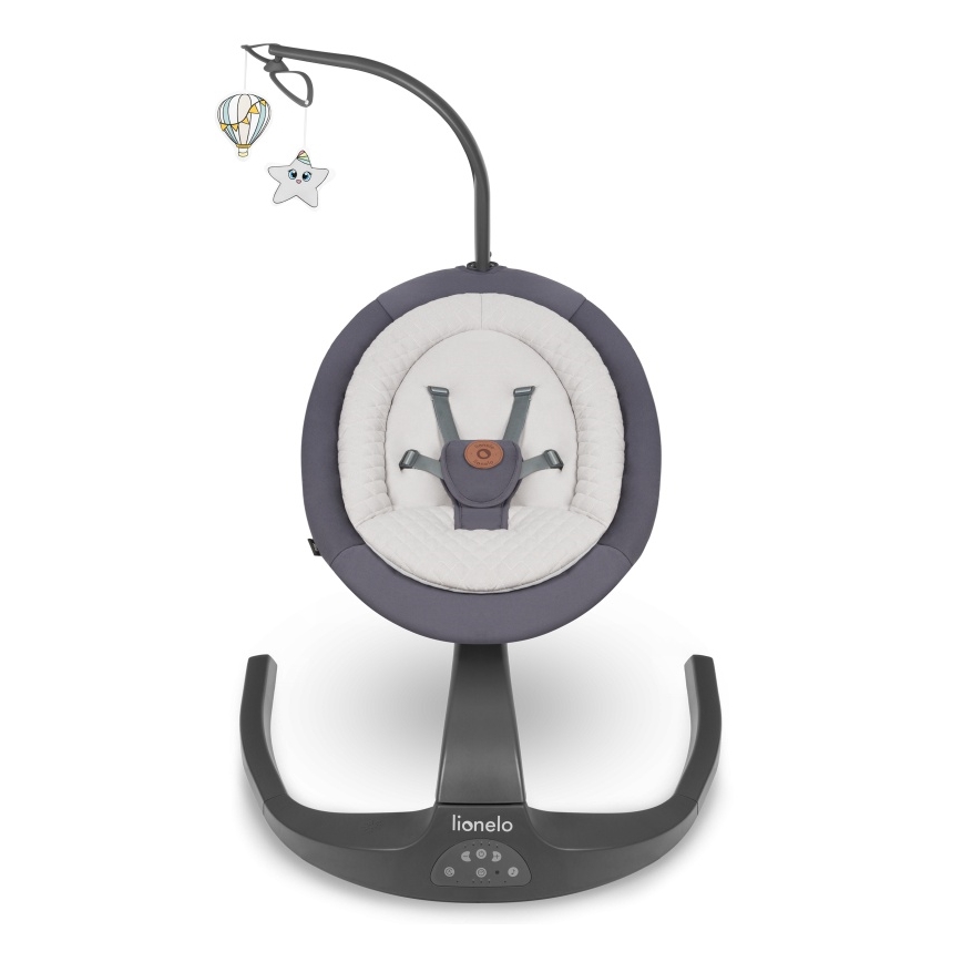 Lionelo - RINA Baby Swing with Melody, 4xAA, Grey Concrete + Remote Control