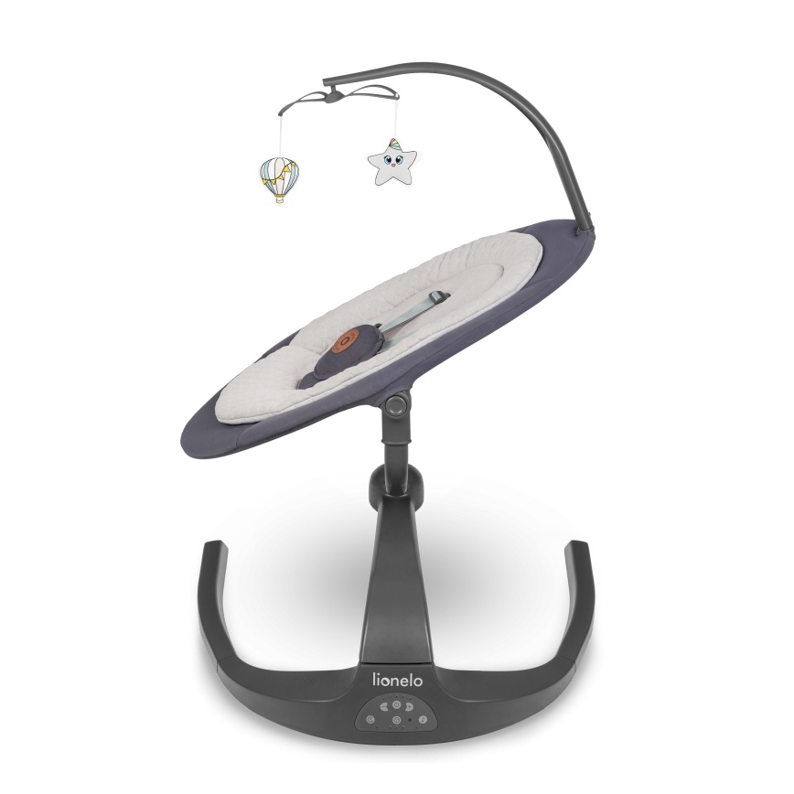 Lionelo - RINA Baby Swing with Melody, 4xAA, Grey Concrete + Remote Control