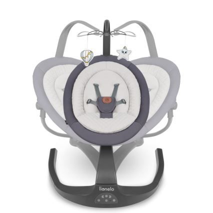 Lionelo - RINA Baby Swing with Melody, 4xAA, Grey Concrete + Remote Control