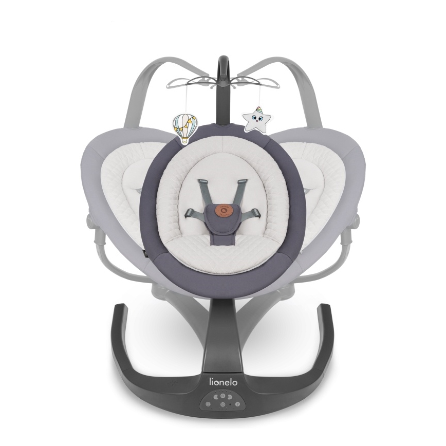 Lionelo - RINA Baby Swing with Melody, 4xAA, Grey Concrete + Remote Control