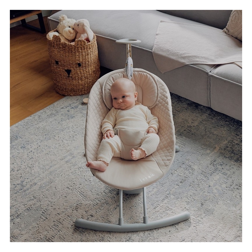 Lionelo - RIO Baby Bouncer with Melody, 4xC, Beige Latte + Remote Control