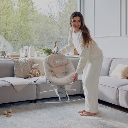 Lionelo - RIO Baby Bouncer with Melody, 4xC, Beige Latte + Remote Control