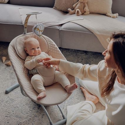 Lionelo - RIO Baby Swing with Melody 4xC Beige Latte + Remote Control