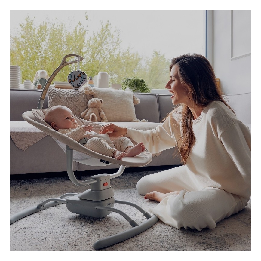 Lionelo - RIO Baby Swing with Melody 4xC Beige Latte + Remote Control