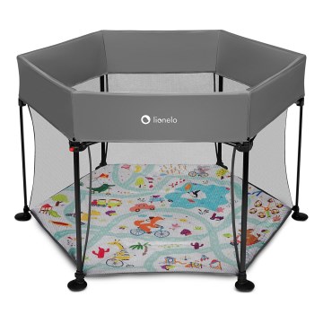 Lionelo - ROEL Playpen Grey Multicolor