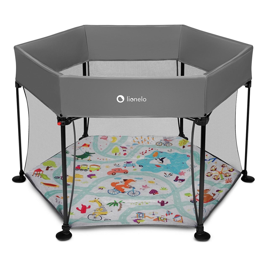 Lionelo - ROEL Playpen Grey Multicolor