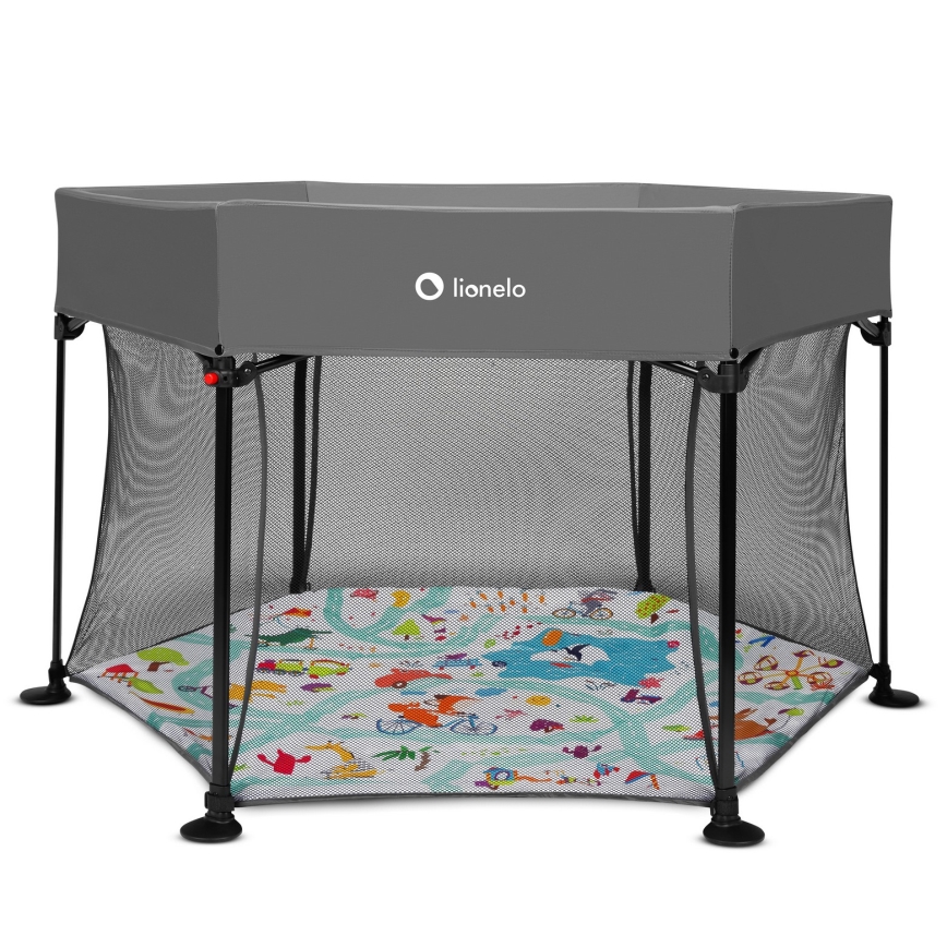 Lionelo - ROEL Playpen Grey Multicolor
