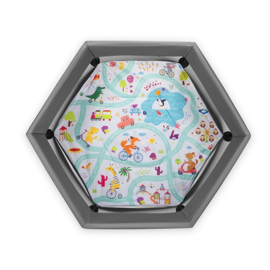 Lionelo - ROEL Playpen Grey Multicolor