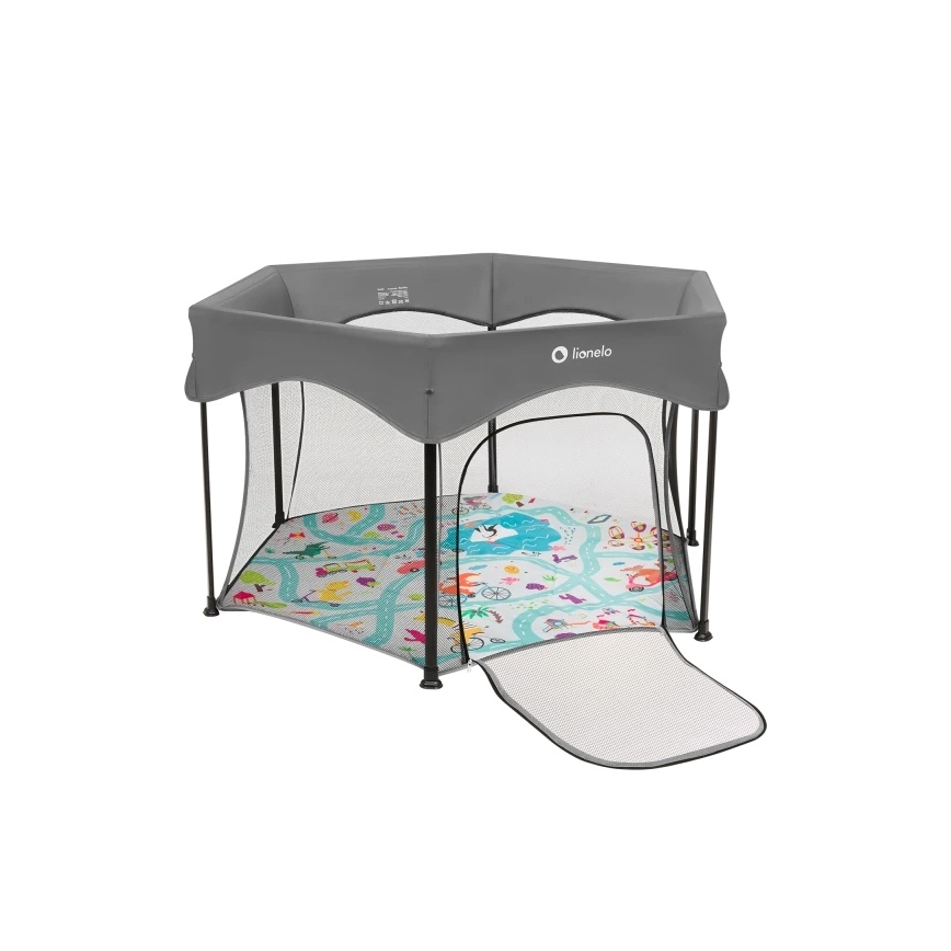 Lionelo - ROEL PLUS Playpen Grey Multicolor