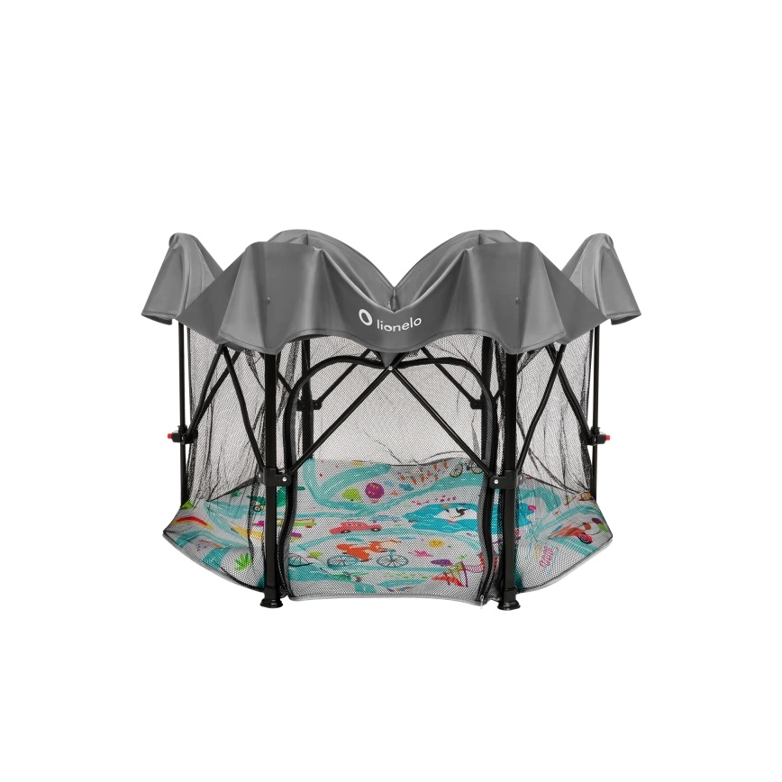 Lionelo - ROEL PLUS Playpen Grey Multicolor