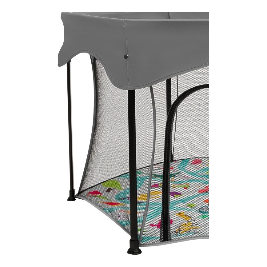 Lionelo - ROEL PLUS Playpen Grey Multicolor