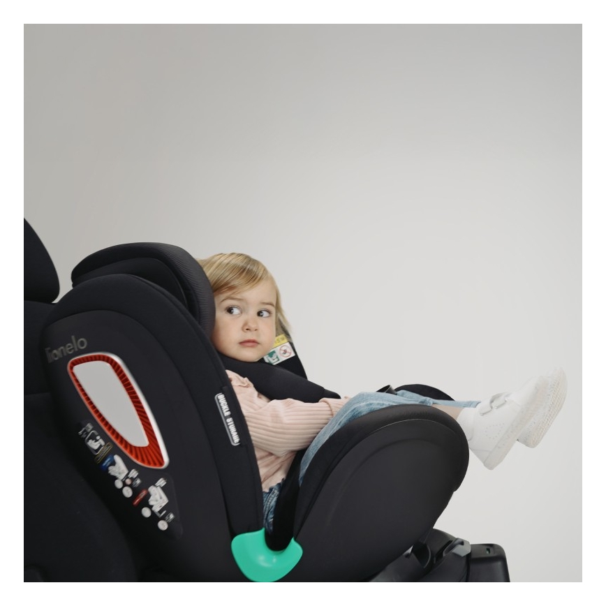 Lionelo - ANTOON PLUS i-Size rotating car seat with base 40-105 cm, Black Onyx