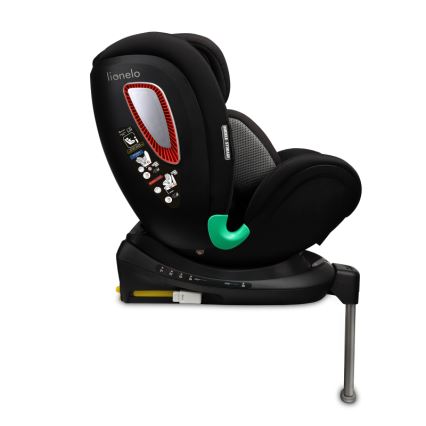 Lionelo - ANTOON PLUS i-Size rotating car seat with base 40-105 cm, Black Onyx