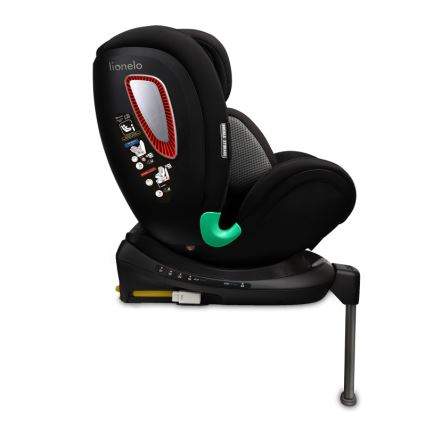 Lionelo - ANTOON PLUS i-Size rotating car seat with base 40-105 cm, Black Onyx