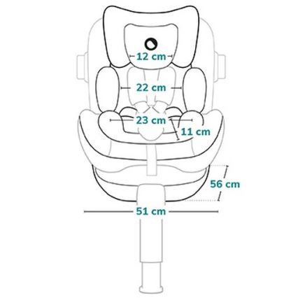 Lionelo - ANTOON PLUS i-Size rotating car seat with base 40-105 cm, Black Onyx