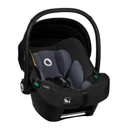 Lionelo - Rotating car seat with base ASTRID SET i-Size 40-87 cm Black Grey
