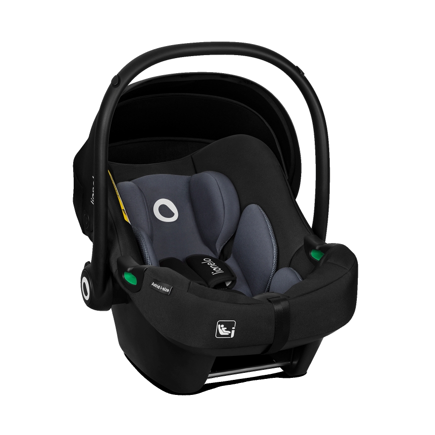 Lionelo - Rotating car seat with base ASTRID SET i-Size 40-87 cm Black Grey
