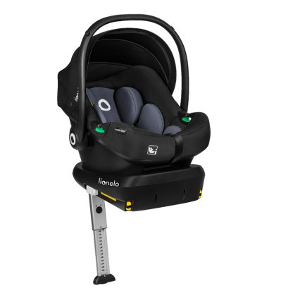 Lionelo - Rotating car seat with base ASTRID SET i-Size 40-87 cm Black Grey