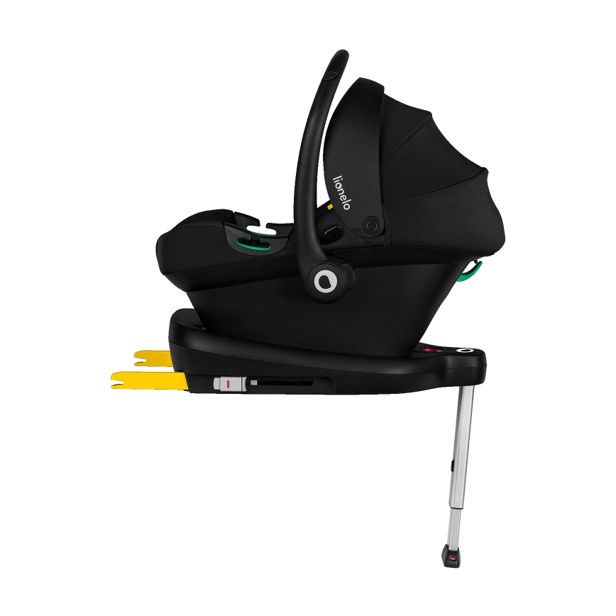 Lionelo - Rotating car seat with base ASTRID SET i-Size 40-87 cm Black Grey