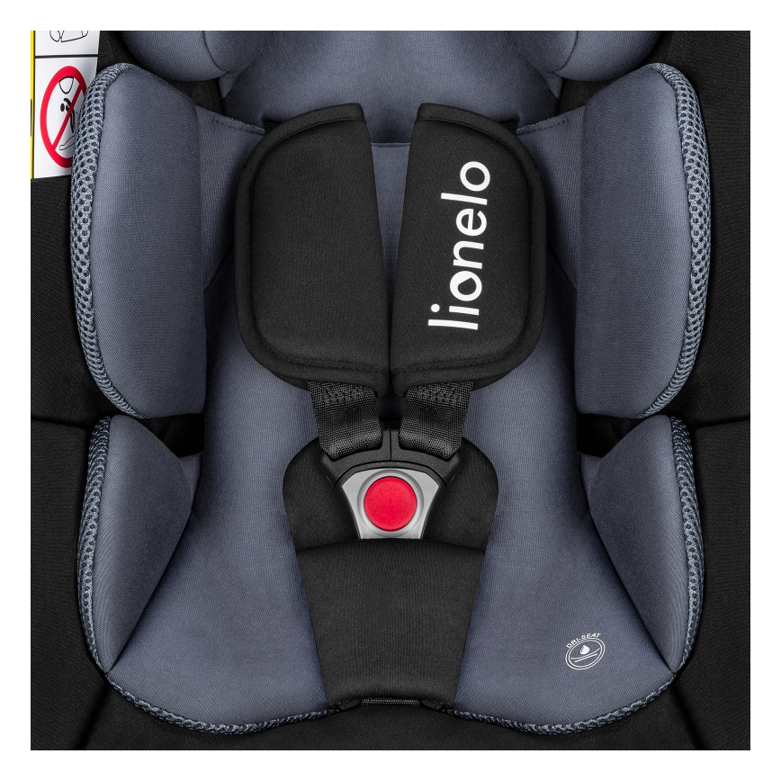 Lionelo - Rotating car seat with base ASTRID SET i-Size 40-87 cm Black Grey