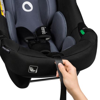 Lionelo - Rotating car seat with base ASTRID SET i-Size 40-87 cm Black Grey