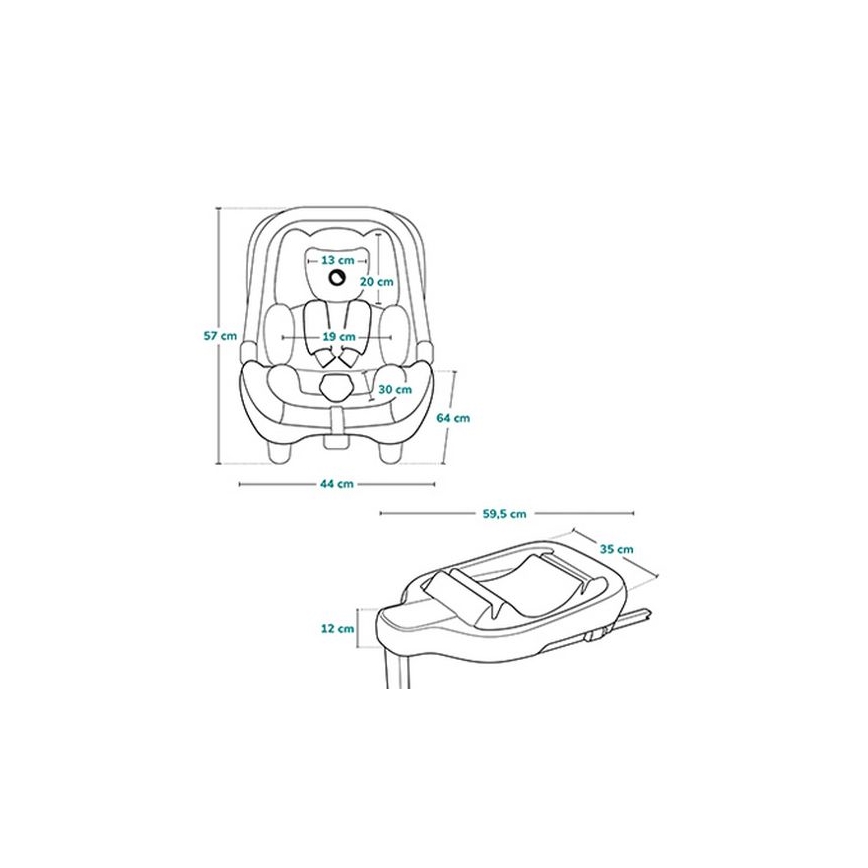 Lionelo - Rotating car seat with base ASTRID SET i-Size 40-87 cm Black Grey