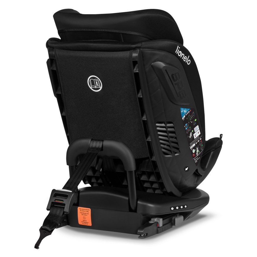 Lionelo - Rotating car seat with base BASTIAAN i-Size 40-150 cm Black Carbon