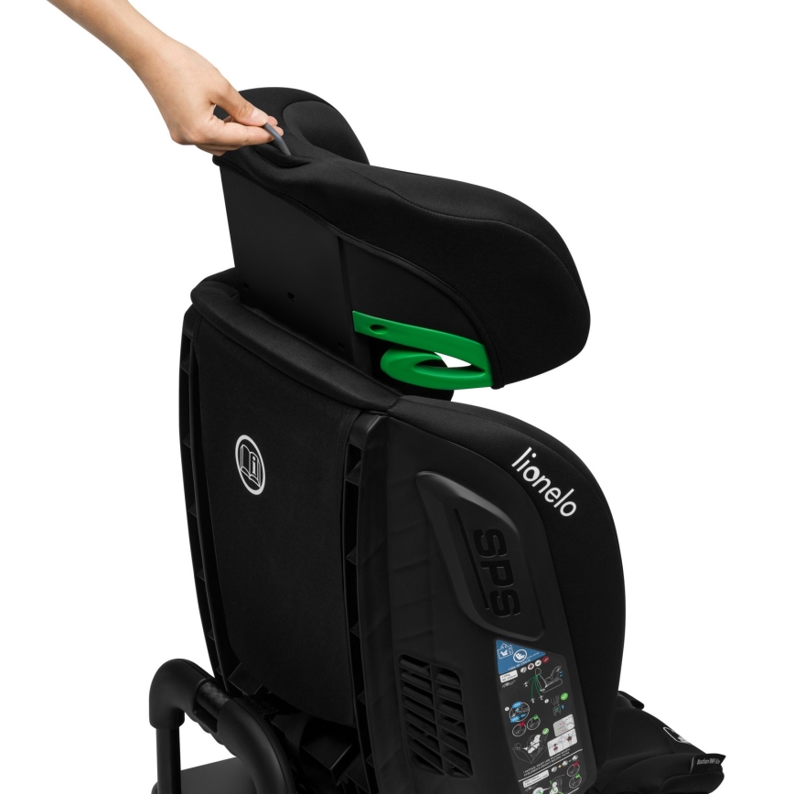 Lionelo - Rotating car seat with base BASTIAAN i-Size 40-150 cm Black Carbon