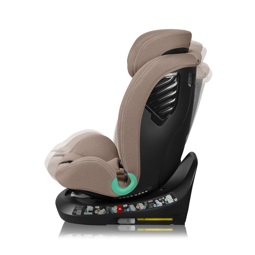 Lionelo - Rotating car seat with base BASTIAAN ONE i-Size 40-150 cm Beige Sand