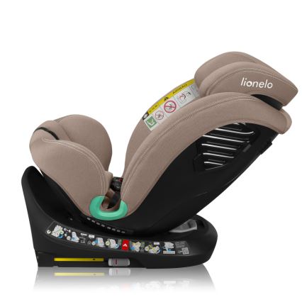 Lionelo - Rotating car seat with base BASTIAAN ONE i-Size 40-150 cm Beige Sand