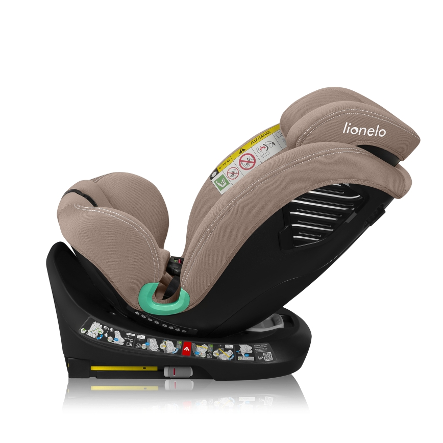 Lionelo - Rotating car seat with base BASTIAAN ONE i-Size 40-150 cm Beige Sand