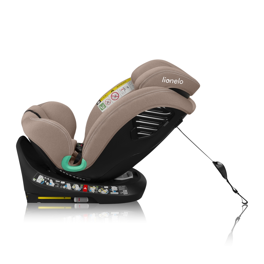 Lionelo - Rotating car seat with base BASTIAAN ONE i-Size 40-150 cm Beige Sand