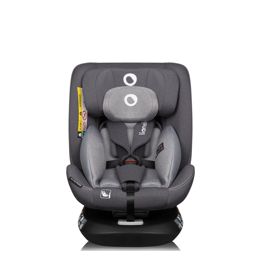 Lionelo - BASTIAAN ONE i-Size Rotating Car Seat with Base, 40–150 cm, Grey Stone