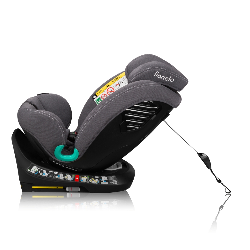 Lionelo - BASTIAAN ONE i-Size Rotating Car Seat with Base, 40–150 cm, Grey Stone