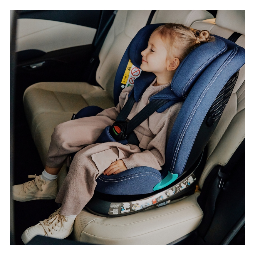 Lionelo - BASTIAAN ONE i-Size car seat with rotating base, 40–150 cm, Navy Blue
