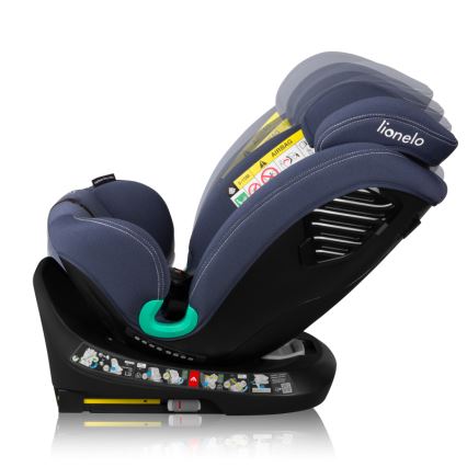 Lionelo - BASTIAAN ONE i-Size car seat with rotating base, 40–150 cm, Navy Blue