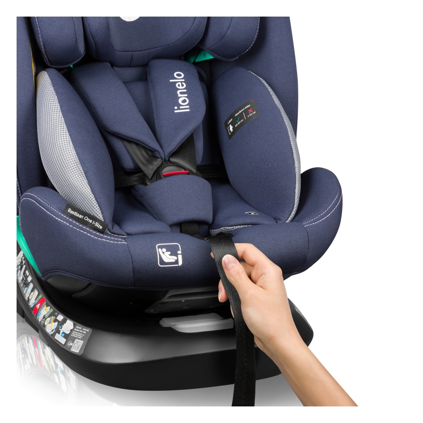 Lionelo - BASTIAAN ONE i-Size car seat with rotating base, 40–150 cm, Navy Blue