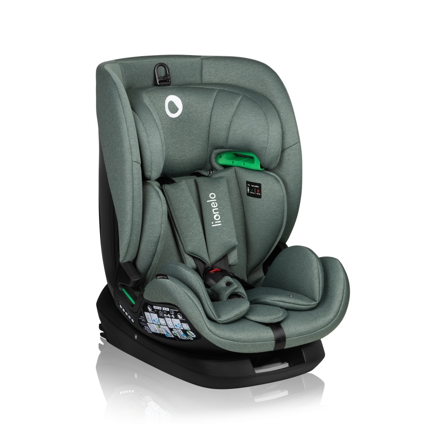 Lionelo - Rotating child car seat with base LAVENDER i-Size 76-150 cm Green Pistachio