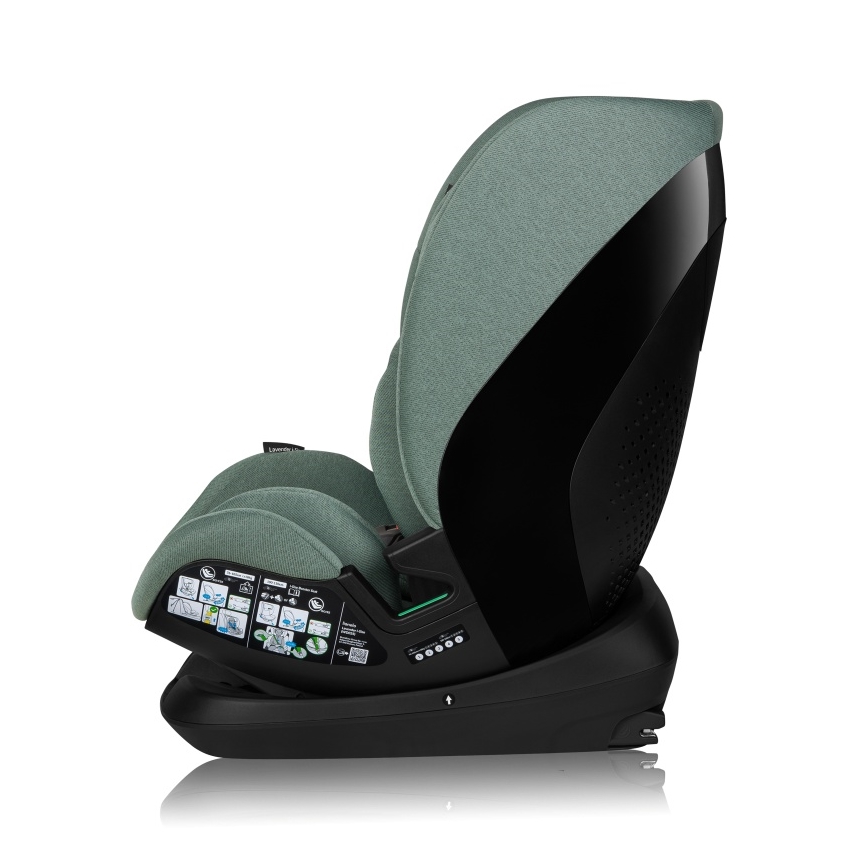 Lionelo - Rotating child car seat with base LAVENDER i-Size 76-150 cm Green Pistachio