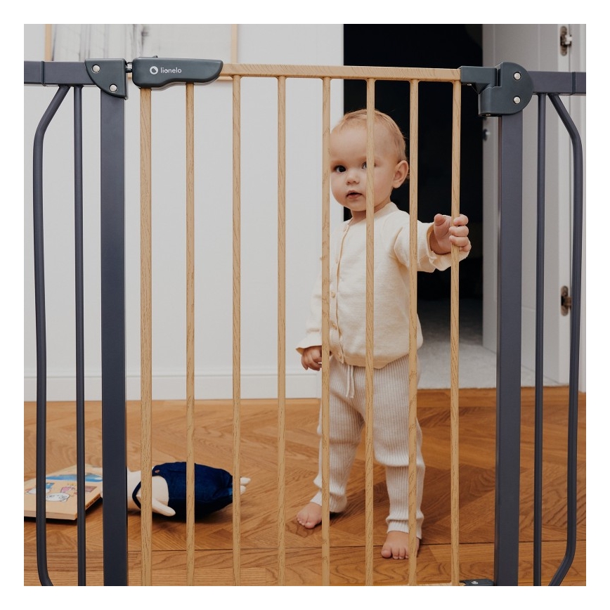 Lionelo - Safety barrier TRUUS SLIM black/brown