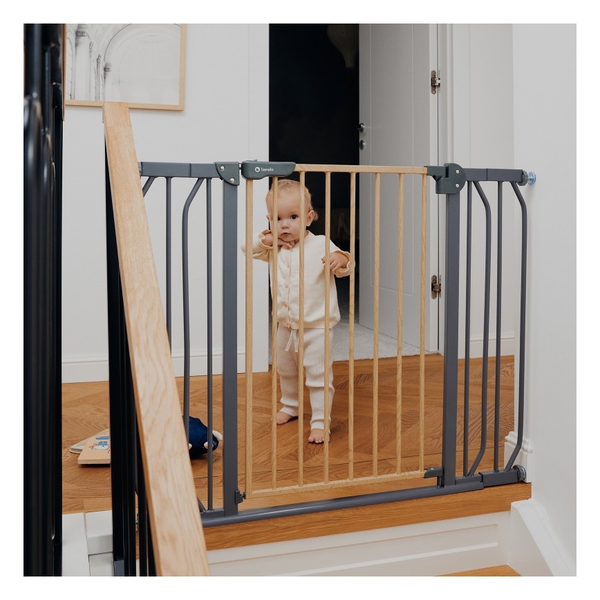 Lionelo - Safety barrier TRUUS SLIM black/brown