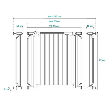Lionelo - Safety barrier TRUUS SLIM LED grey