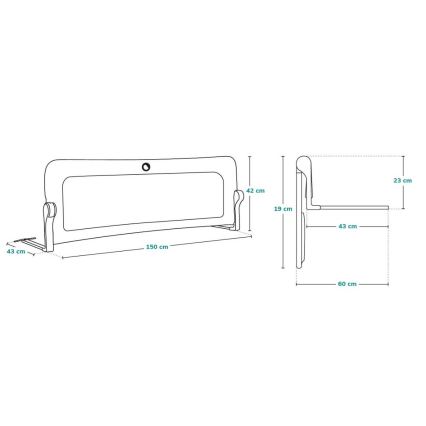 Lionelo - Safety bed barrier EVA beige