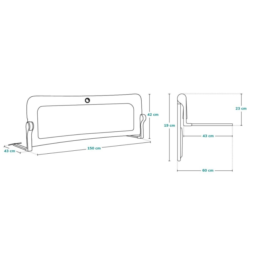 Lionelo - Safety bed barrier EVA beige
