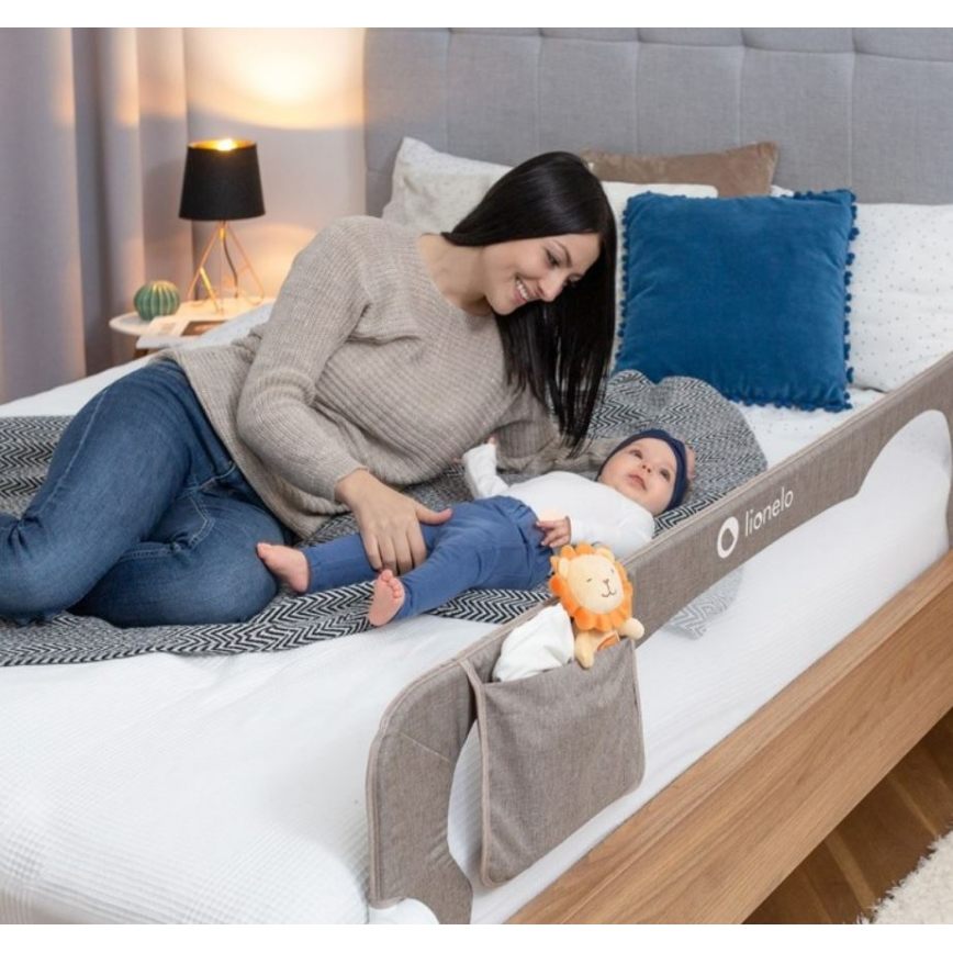 Lionelo - Safety bed barrier EVA grey