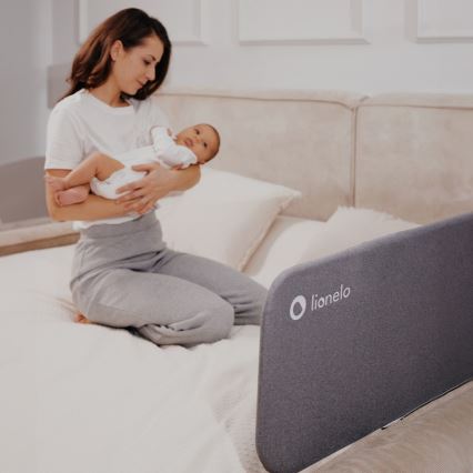 Lionelo - Safety bed barrier LORA dark grey