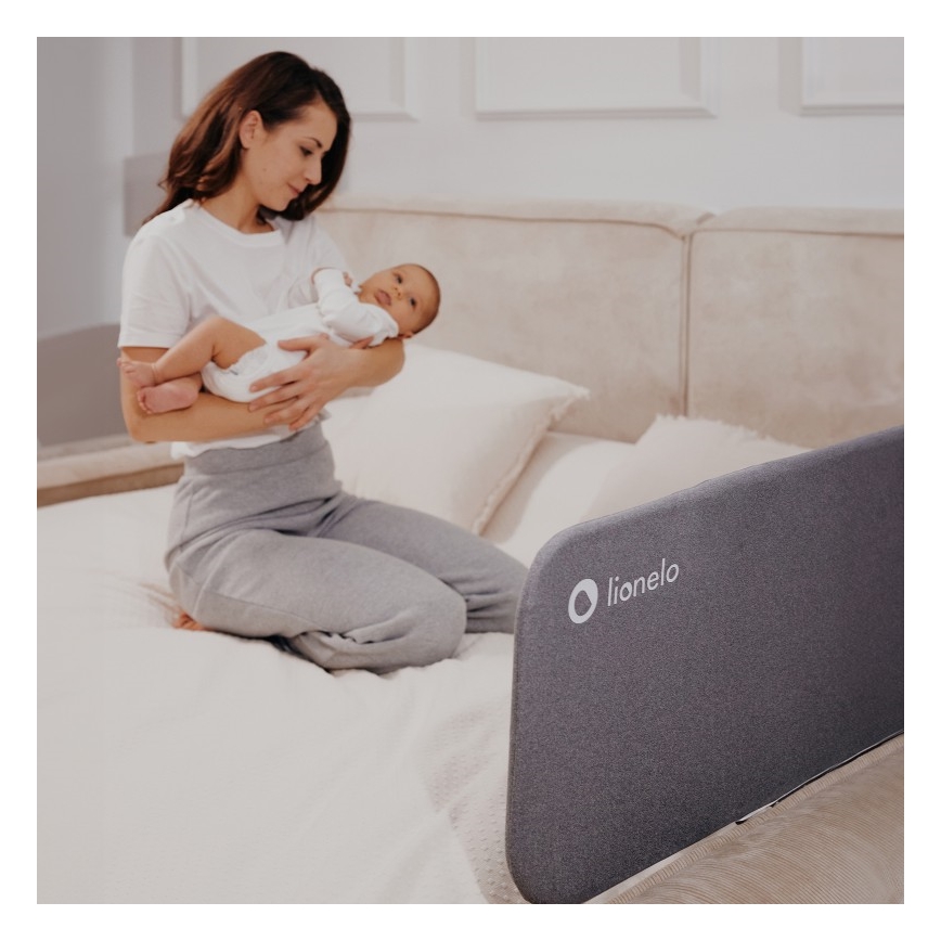 Lionelo - Safety bed barrier LORA dark grey